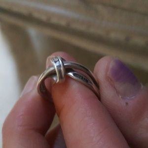Vintage 1/4 ct Love Knot silver size 5